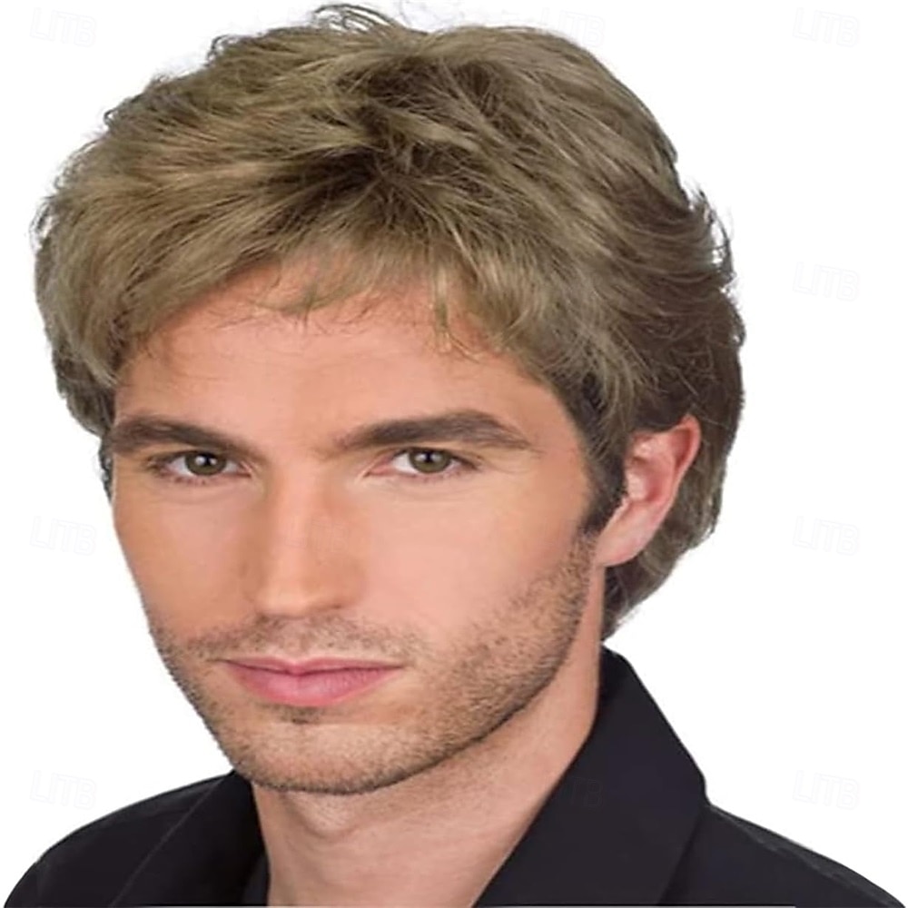 Pelucas cortas negras para hombre, pelucas sintéticas naturales en capas, peluca de repuesto para uso diario, fiesta, cosplay, disfraz, Halloween. 2025 - $25.99 –P6