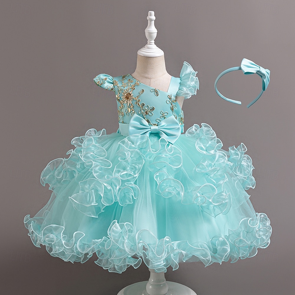 Kinder Mädchen Partykleid Einfarbig Ärmellos Leistung Besonderer Anlass Prinzessin Süß Polyester Partykleid Sommer Frühling Kinder Hellgrün Blau 2025 - $39.99 –P9