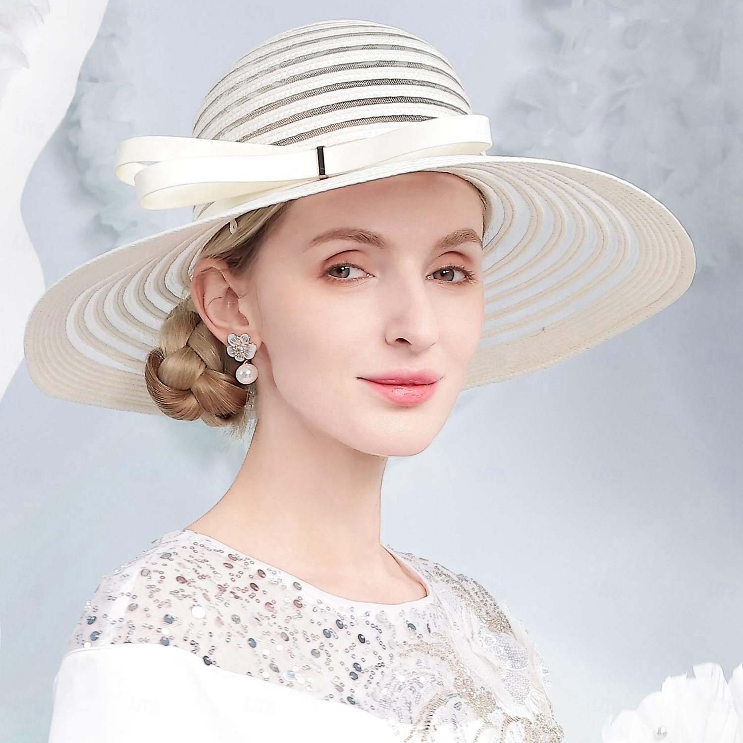 Sombreros de fibra, sombrero bombín/cloche, sombrero de pescador, sombrero flexible, boda, fiesta de té, boda elegante con lazo, tocado de empalme, tocado. 2025 - $42.99 –P1