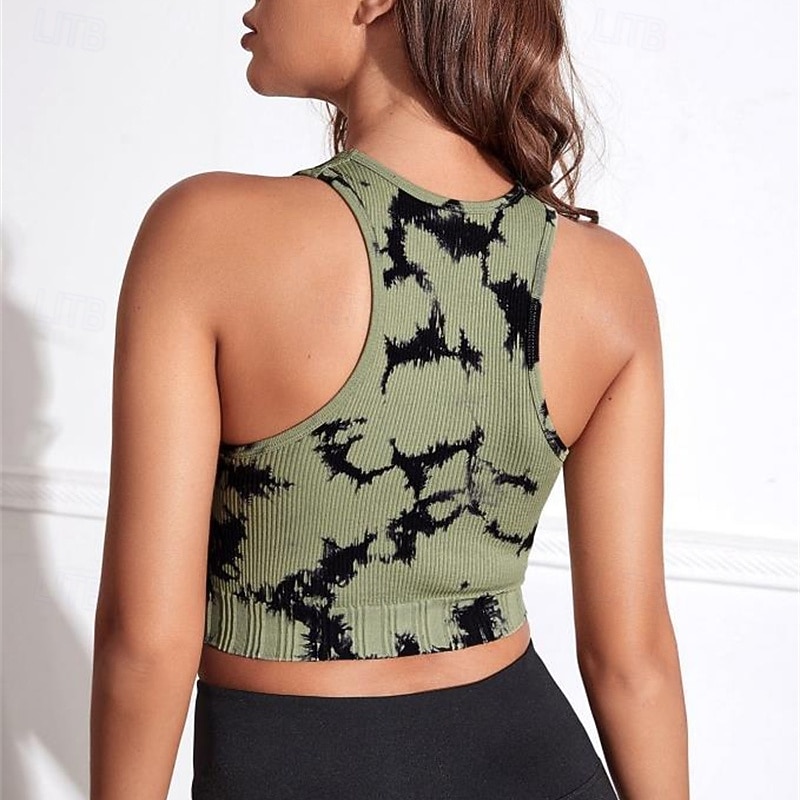 Mujer Top de yoga Cuello Barco Secado rápido Transpirable Tobilleros Manga Corta Deportes camuflaje Camiseta por Entrenamiento de gimnasio Danza pepinillo Ropa de Deporte 2025 - $15.49 –P7