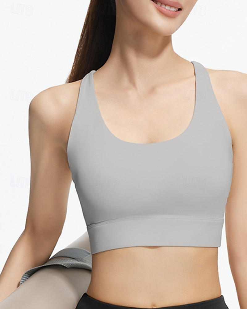 Per donna Reggiseno Il giro Top reggiseno Crisscross Back Comodo Traspirante Rete Semplice Sport Abbigliamento sportivo Nero Bianco Yoga Fitness Casuale del 2025 a $12.39 –P11