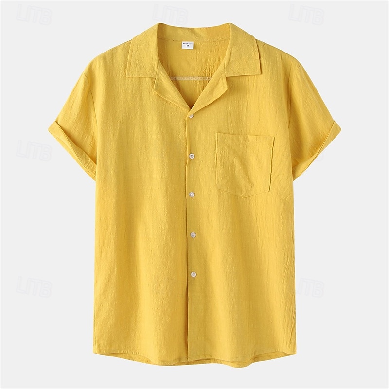 Per uomo Camicia Camicia casual Camicia con Bottoni Semplice Vacanza Streetwear Nero Bianco Giallo Blu marino scuro Manica Corta Bavero Estate Abbigliamento Bottonato del 2025 a $20.99 –P7