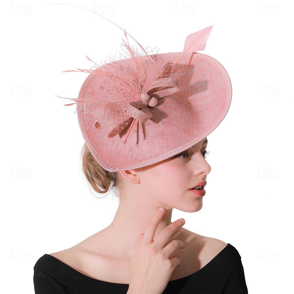 Kopfstück Federn Sinamay Hochzeit Abendgesellschaft Elegant Hochzeit Mit Feder Kopfschmuck Kopfbedeckung 2025 - $30.99 –P1