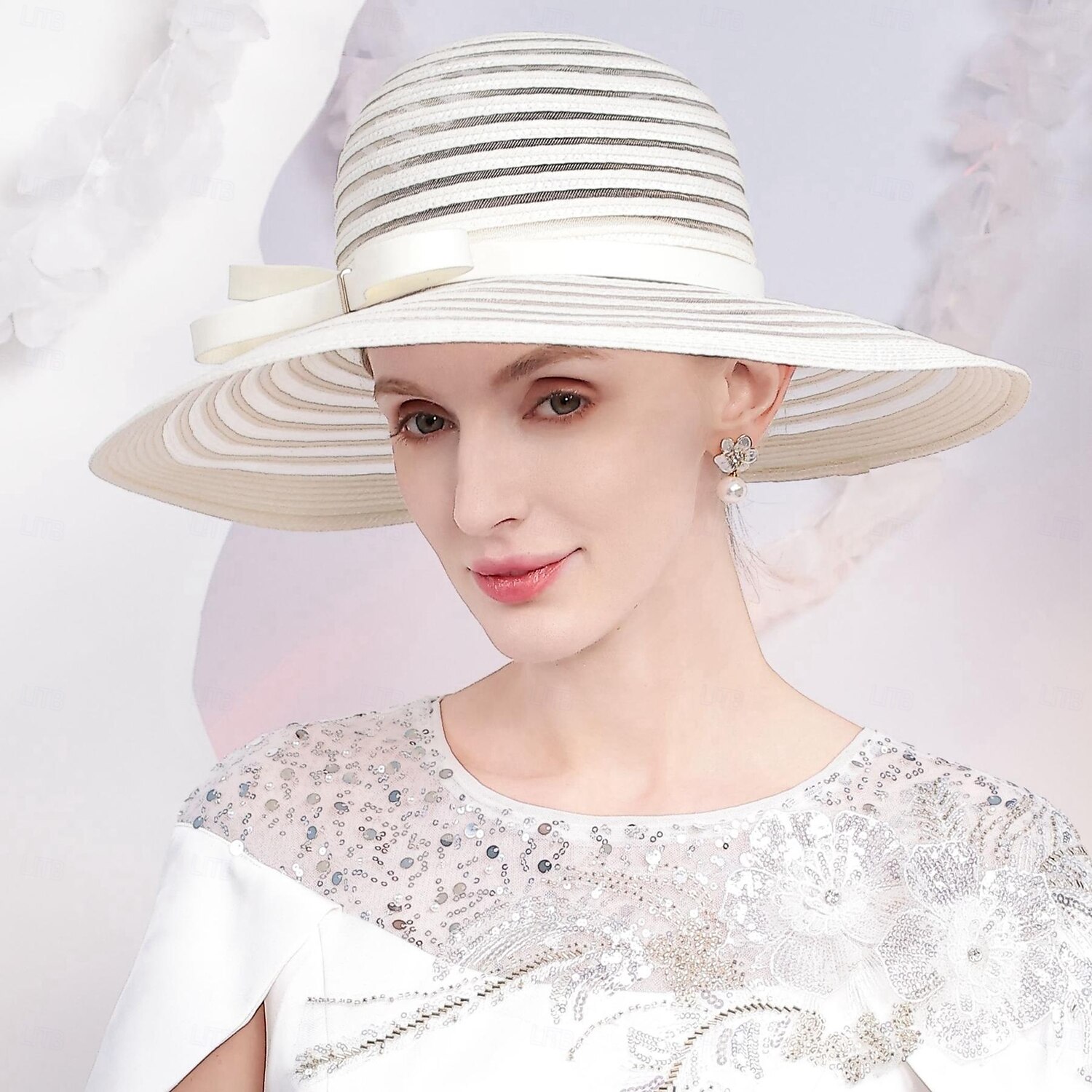 Sombreros de fibra, sombrero bombín/cloche, sombrero de pescador, sombrero flexible, boda, fiesta de té, boda elegante con lazo, tocado de empalme, tocado. 2025 - $42.99 –P3