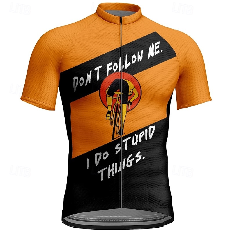 Herre Sykkeltrøyer Kortermet Sykkel T-skjorte Jersey med 3 baklommer Fjellsykling Pustende Hurtigtørkende Anatomisk design Vidje Rød Mørkegrå Oransje Grafisk sport Klær 2025 - $25.99 –P15