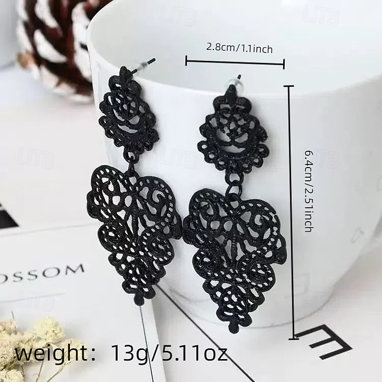Femmes Boucles d'oreilles pendantes Classique Béni Des boucles d'oreilles Bijoux Argent / Noir / Dorée Pour Mariage Travail Quotidien Fiançailles Bal de promo de 2025 ? $19.49 –P6