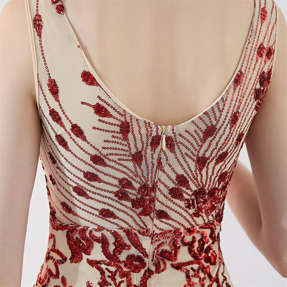 Vestidos de Quinceanera de Sereia  Trompete Vestido Elegante Formal de Casamento Comprimento do Chão Sem Mangas Gola V com Lantejoulas de 2025 por $109.99 –P10