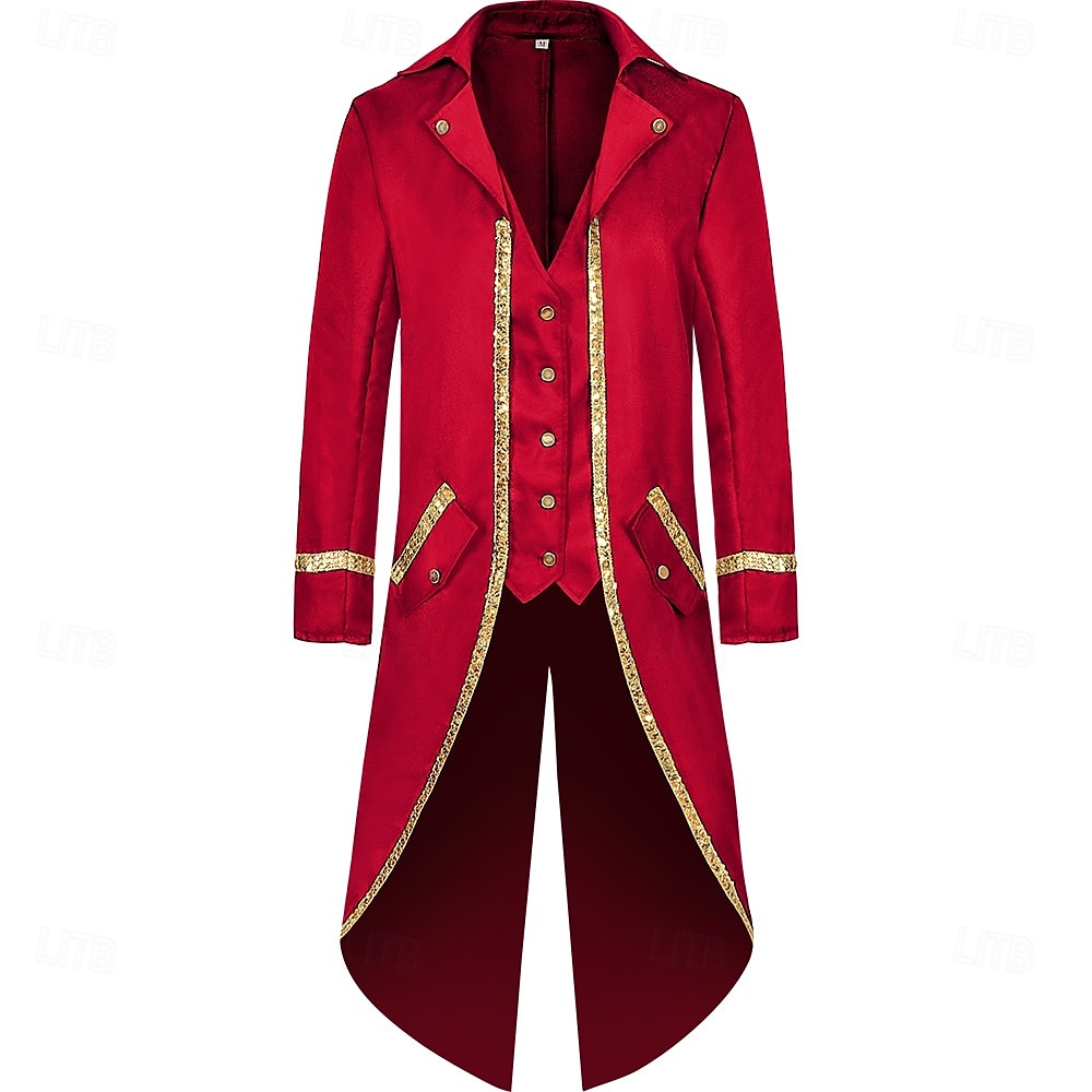 Rétro Vintage Rococo Médiéval Manteau Smoking Queue-de-pie Homme Royal Halloween Carnaval Soirée LARP Foire de la Renaissance Adulte Manteau Toutes saisons de 2025 ? $44.99 –P10