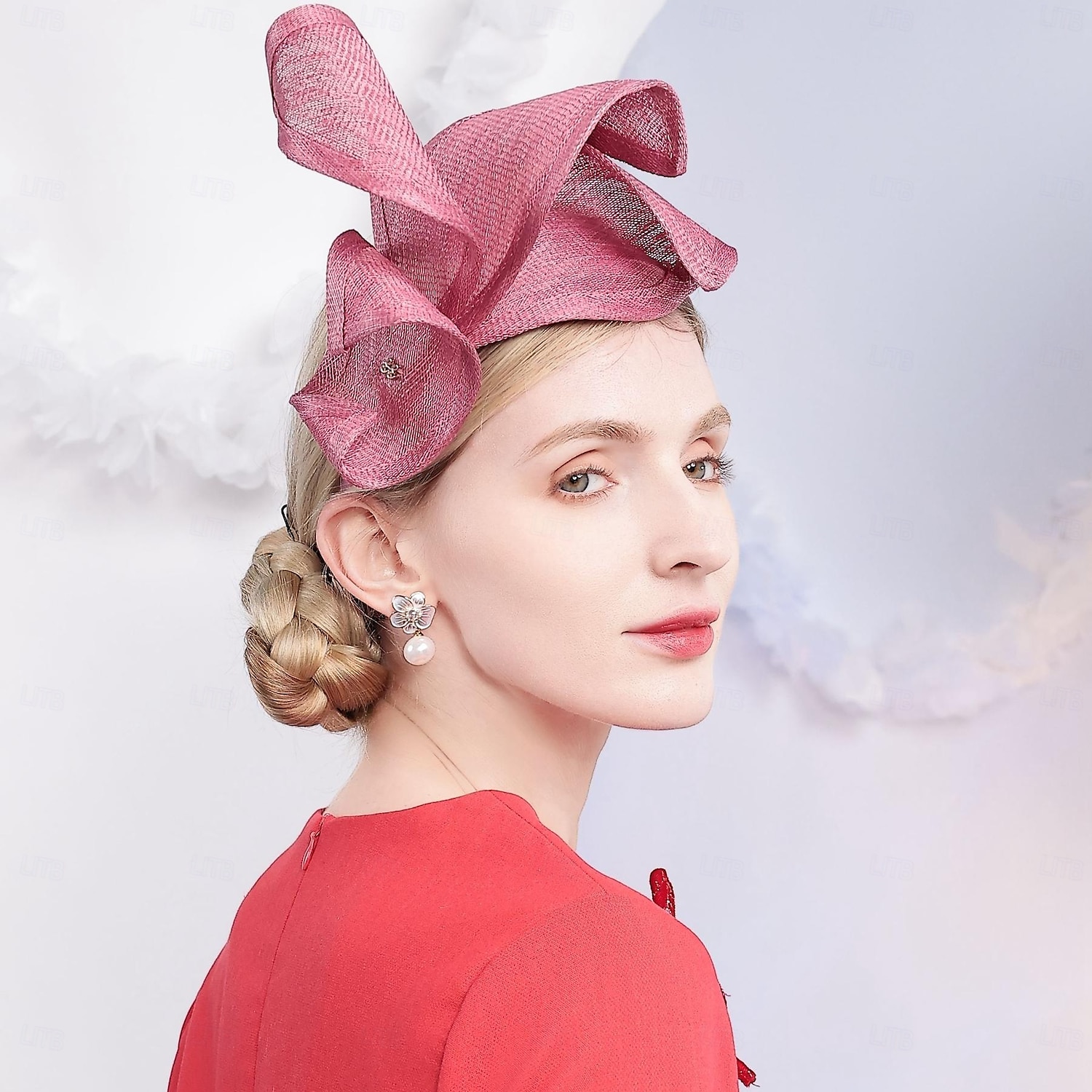 hatter sinamay tallerken lue topp lue slør lue bryllup teselskap elegant bryllup med ren farge hodeplagg hodeplagg 2025 - $40.99 –P8