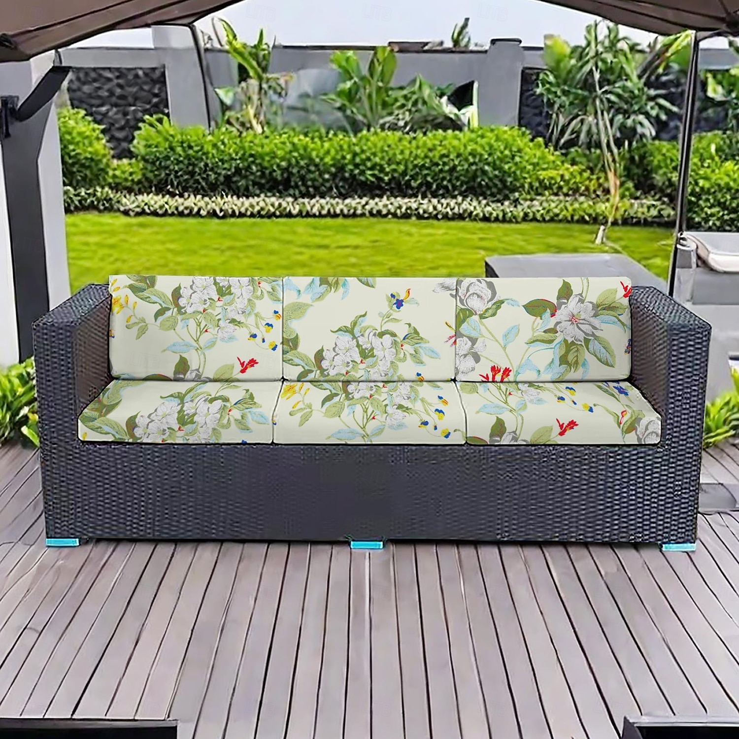 kuddfodral för uteplats med blomgarn färgat mikrofiber terrassöverdrag 2025 - $9.49 –P2