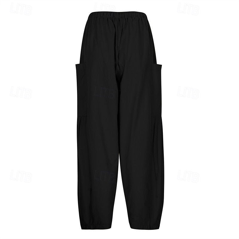 Per donna Gamba larga Pantaloni Vacanza Moda Lunghezza intera Misura del girovita medio Semplice Elastico in vita Traspirante Confortevole Micro-elastico Streetwear Abbigliamento quotidiano Uscire del 2025 a $30.99 –P7