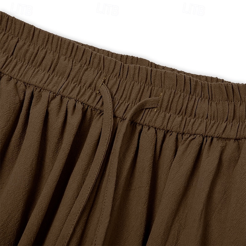 Per uomo Pantaloni di Lino Pantaloni Pantaloni Estivi Pantaloni Larghi Coulisse Elastico in vita Semplice Comodità Traspirante Lunghezza intera All'aperto Yoga Ferie Vacanza Moda Marrone del 2025 a $23.99 –P5