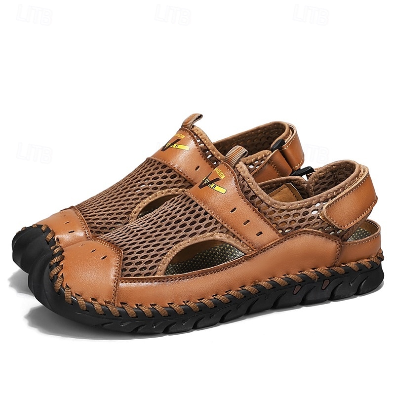 Braune Mesh-Sandalen für Herren – atmungsaktive und stylische Sommerschuhe für Strand, Urlaub & Outdoor-Aktivitäten 2025 - $42.99 –P3