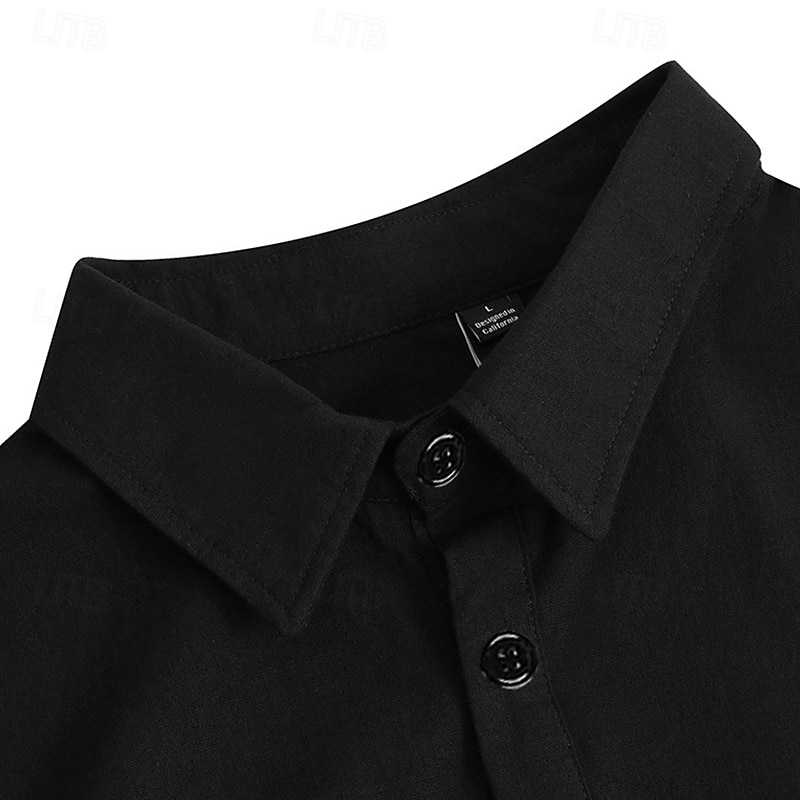 Miesten Paita Pellava paita Kesä paita Ranta-asut Rento paita Button Up paita Tavallinen Kausaliteetti Päivittäin Musta Valkoinen Sininen Khaki Pitkähihainen Sänkyjen avaus Kevät kesä Vaatetus 2025 - $23.99 –P5