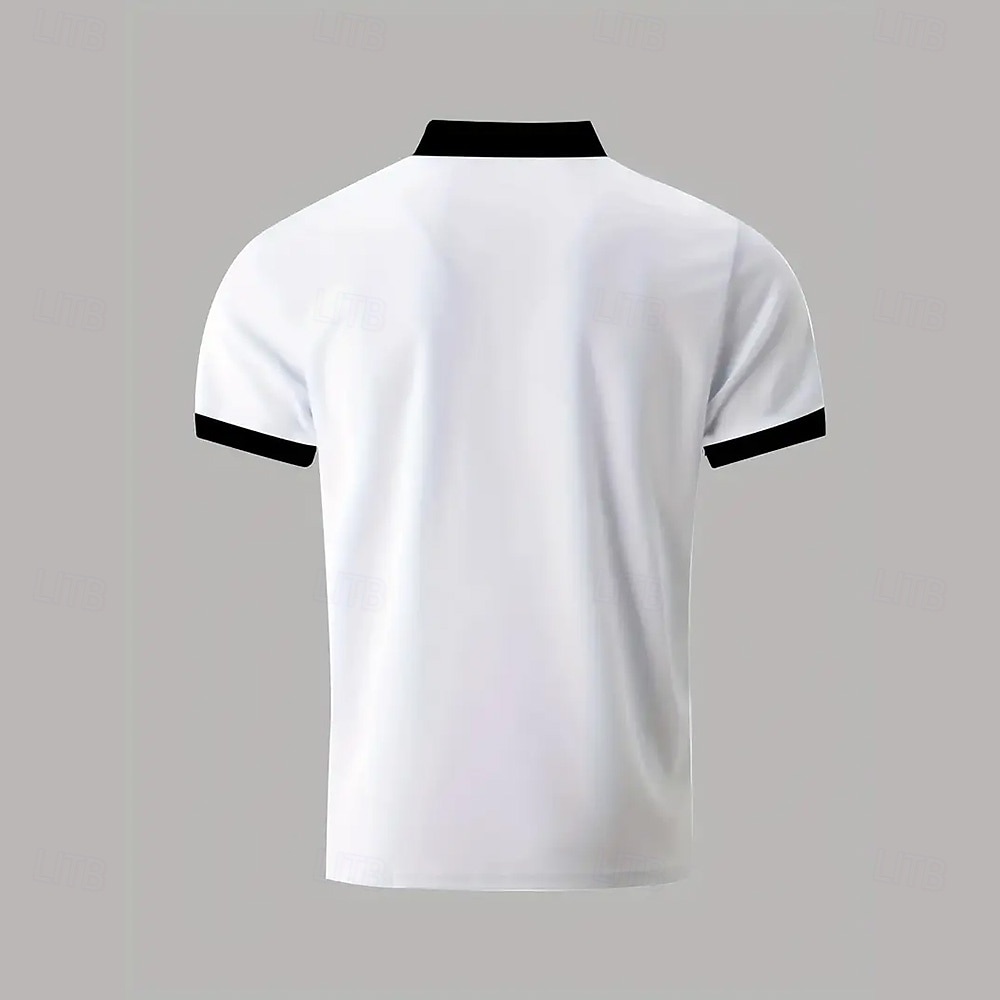 Hombre Estampado animal polo con cremallera Manga Corta Cuello Vuelto Casual / Diario Moderno Deporte Ropa Deportiva Casual Diario Cremallera Verano Blanco 2026 - $22.99 –P2