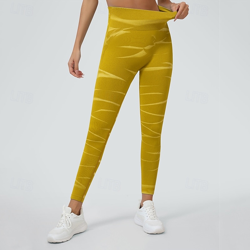 Women's Yoga Pants Yoga Leggings Elastic Waistband Tummy Control Butt Lift Yoga Gym Workout Pilates Pants Tie Dye Yellow Red Blue Fall Sports Activewear Stretchy Slim 2025 - $25.99 –P9