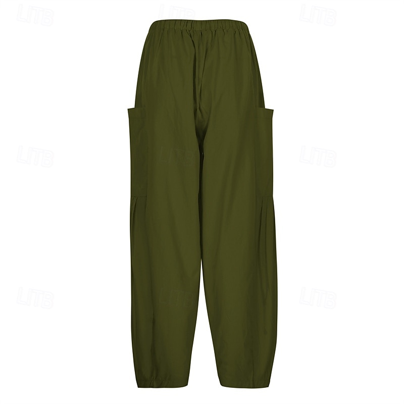 Per donna Gamba larga Pantaloni Vacanza Moda Lunghezza intera Misura del girovita medio Semplice Elastico in vita Traspirante Confortevole Micro-elastico Streetwear Abbigliamento quotidiano Uscire del 2025 a $30.99 –P19