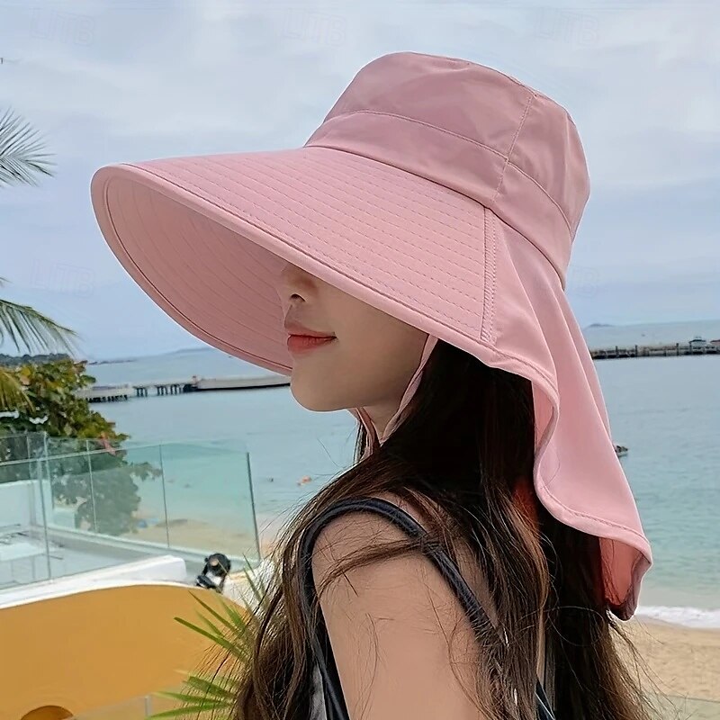 Breathable Polyester Women's Stylish Sun Protection Bucket Hat with Adjustable Drawstring Closure and Ponytail Hole for Outdoor & Casual Attire 2025 - $22.99 –P7