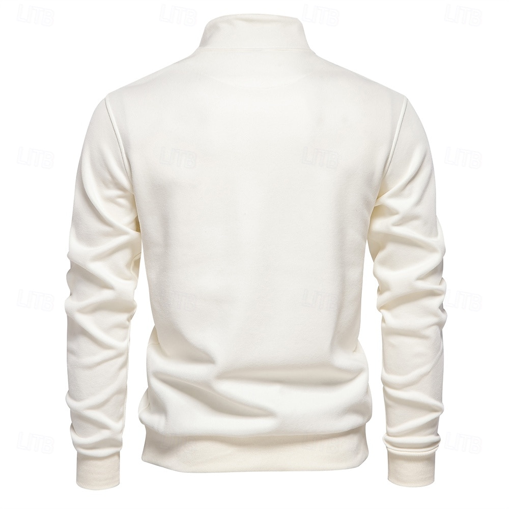 Homme Sweat à capuche quart zippé Noir Blanche bleu marine Gris Demi-zip Uni Polyester Occasionnel Athlétique Vêtement Tenue Pulls Capuche Pulls molletonnés manche longue de 2025 ? $31.99 –P4