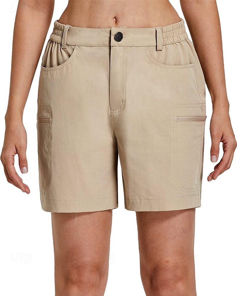 Damen Laufshorts Cargoshorts Wandershorts Außen Normale Passform Schnelltrocknend Shorts Elastischer Bund Schwarz Khaki Spandex Jagd Klettern Laufen S M L XL XXL 2025 - $18.49 –P3