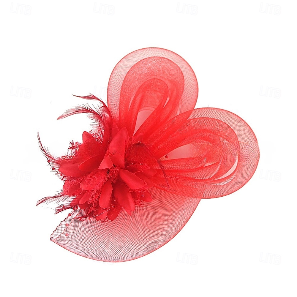 Pălărie Fedora din Tulle cu Pene Pălărie de Nuntă Petrecere de Seară Petrecere Teafă Cursă de Cai Cocktail Vintage Drăguță cu Accesorii cu Pene 2025 - $14.99 –P7