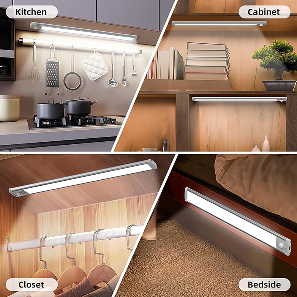 2 PACK Under Cabinet Lighting, 25cm Under Cabinet Lights Battery Operated, 40-LED Beeds, Rechargeable,  Motion Sensor Light, Magnetic Dimmable Closet Lights, Wireless Under Counter Lights 2026 - $53.99 –P9