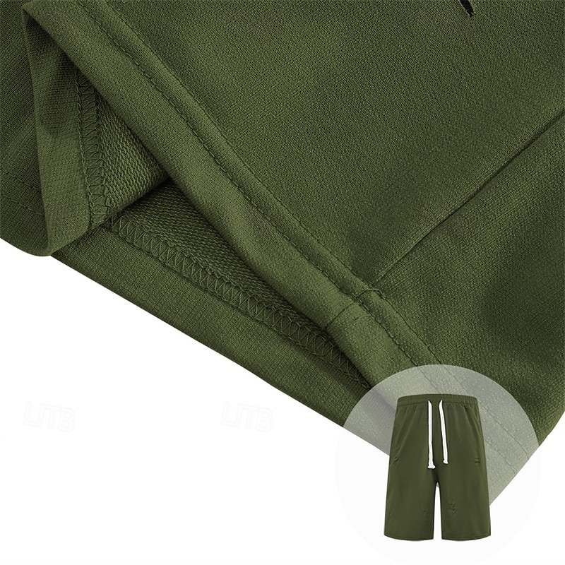 Herren Sportliche Shorts Sweat-Shorts Shorts Sommershorts Tasche Kordelzug Elastischer Bund Einfach Komfort Atmungsaktiv Kurz Outdoor Sport Klassisch Lässig Schwarz Armeegrün 2025 - $17.99 –P7