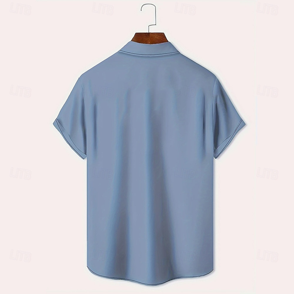 Herren Geometrisch Farbblock Gestreift Hemd Freizeithemd Knopfhemd Kurzarm Modisch lässig Outdoor Urlaub Streetwear Sommer Frühling Umlegekragen 3D-Druck Hemden mit Kragen Blau 1# Blau 2025 - $23.99 –P2