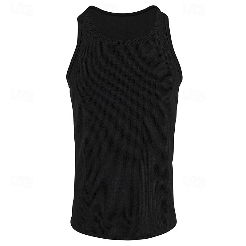 Men's Tank Top Vest Top Undershirt Sleeveless Shirt Sleeveless Crew Neck Summer Plain Fashion Designer Basic Classic Vacation Street Going out Black White Wine Top Tee for Men 2025 - $12.49 –P4
