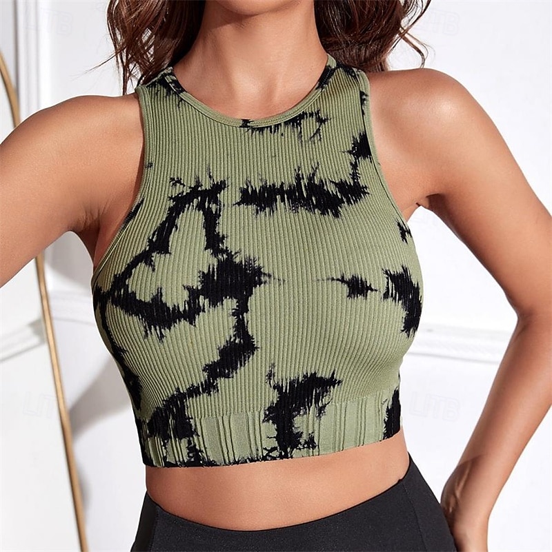 Mujer Top de yoga Cuello Barco Secado rápido Transpirable Tobilleros Manga Corta Deportes camuflaje Camiseta por Entrenamiento de gimnasio Danza pepinillo Ropa de Deporte 2025 - $15.49 –P8