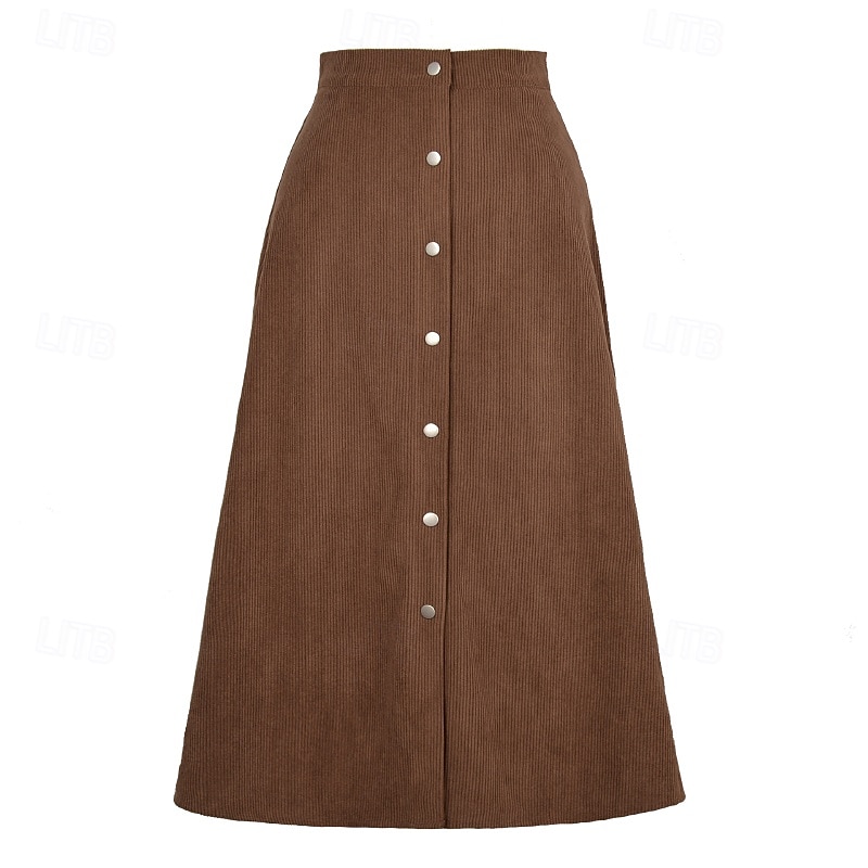 Pentru femei Fustă Casual Midi Talie Medie Fuste Simplu Zdrobit Micro-elastic Vacanță Stradă Negru Roz Îmbujorat Roșu Vin Culoarea ghimbirului Vară Catifea 2025 - $23.99 –P6