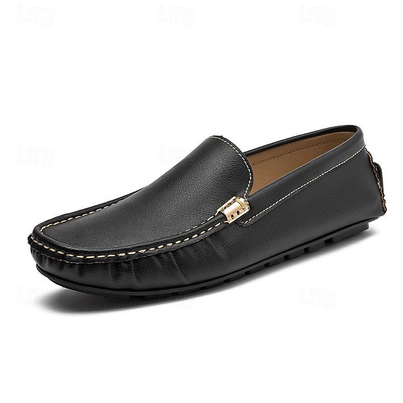 Men's Orange Leather Slip-On Loafers with Gold Zipper Detail, Comfortable Casual Shoes, Perfect for Everyday Wear and Vacation Adventures 2025 - $34.99 –P3