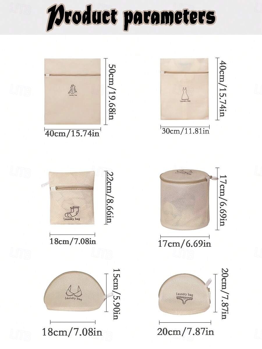 7-paks mesh-vaskeposer sett for delikate undertøysposer for vask av delikatesser, vaskeposer mesh-vaskeposer, finvaskepose for jeans, bluse, strømpe, bh 2025 - $13.49 –P2