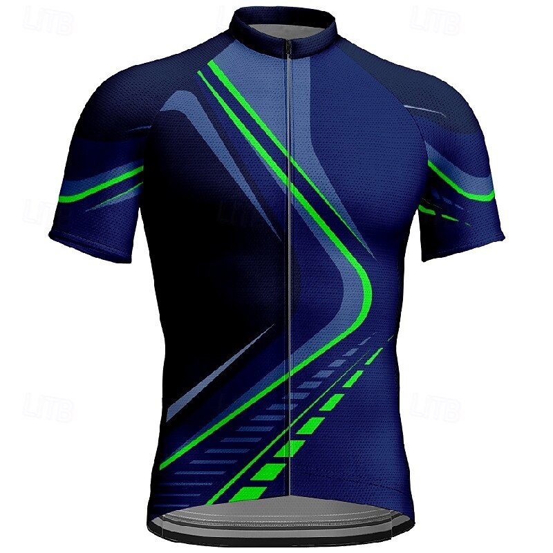 Homme Maillot de cyclisme Géométrique Manche Courte Cyclisme T-shirt Maillot avec 3 poches arrière VTT Vélo tout terrain Séchage Rapide Design Anatomique Évacuation de l'Humidité Respirant Des sports de 2025 ? $25.99 –P1