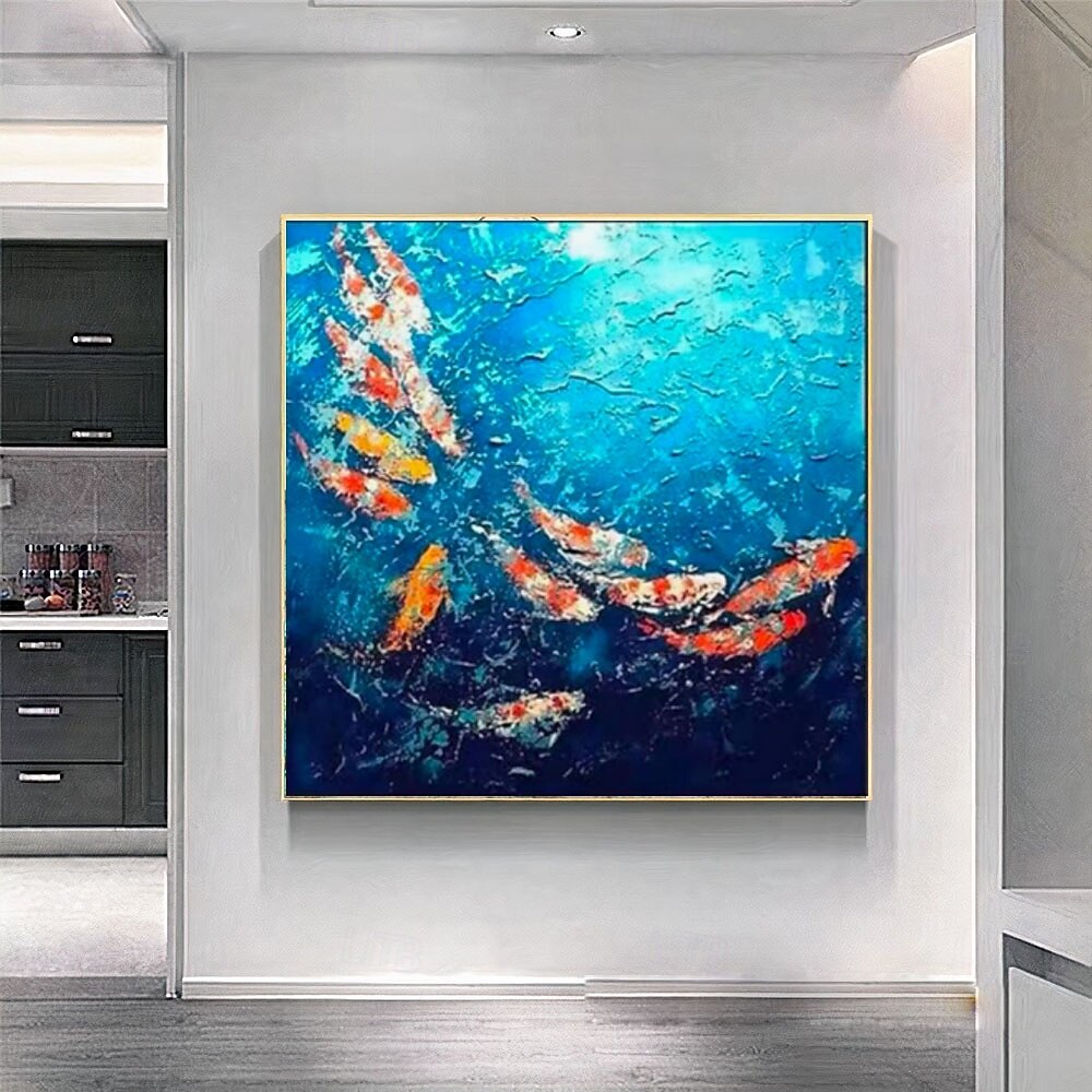 Ölgemälde handgemalte Fischgemälde Tiergemälde handgemachte Leinwand Wandkunst Pop-Art Ölgemälde Wanddekor 2025 - $170.99 –P3