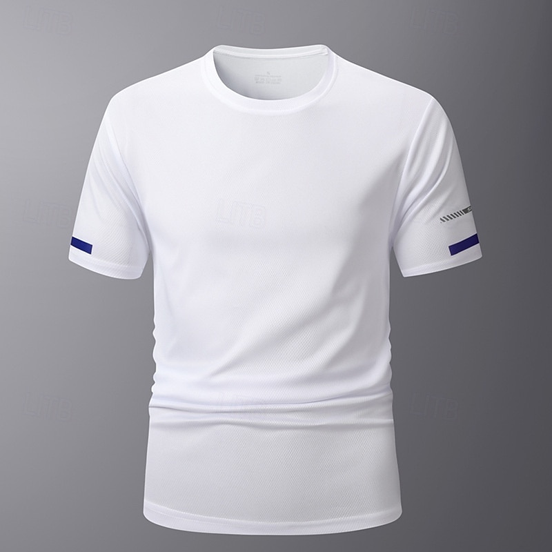Men's Sport T Shirt Quick Dry  Tee Crew Neck Summer Solid Color Plain Short Sleeves Sports & Outdoors Casual Basic Fitness Casual Daily Dark Grey White Black Top Tee for Men 2025 - $8.99 –P2