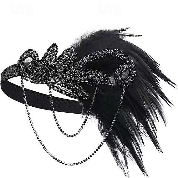 1920-as évek A nagy Gatsby Flapper fejpánt A nagy Gatsby Toll Retro Csillogó glitter Kristály / Strassz Jelmez Női Farsang Álarcos mulatság Április bolondja Party estélyi viselet Álarcos mulatság 2025 - $23.99 –P11