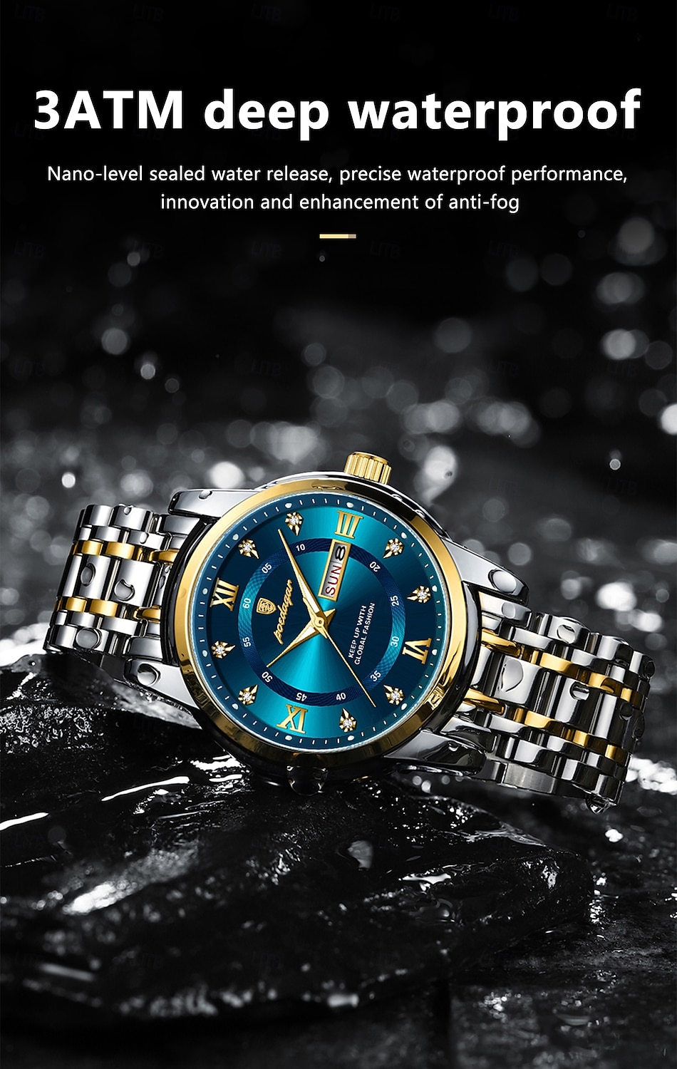 Роскошные брендовые Мужские часы Водонепроницаемые Светящийся Дата неделя Мужские кварцевые наручные часы Стальные Модные спортивные часы 2026 - $31.99 –P5