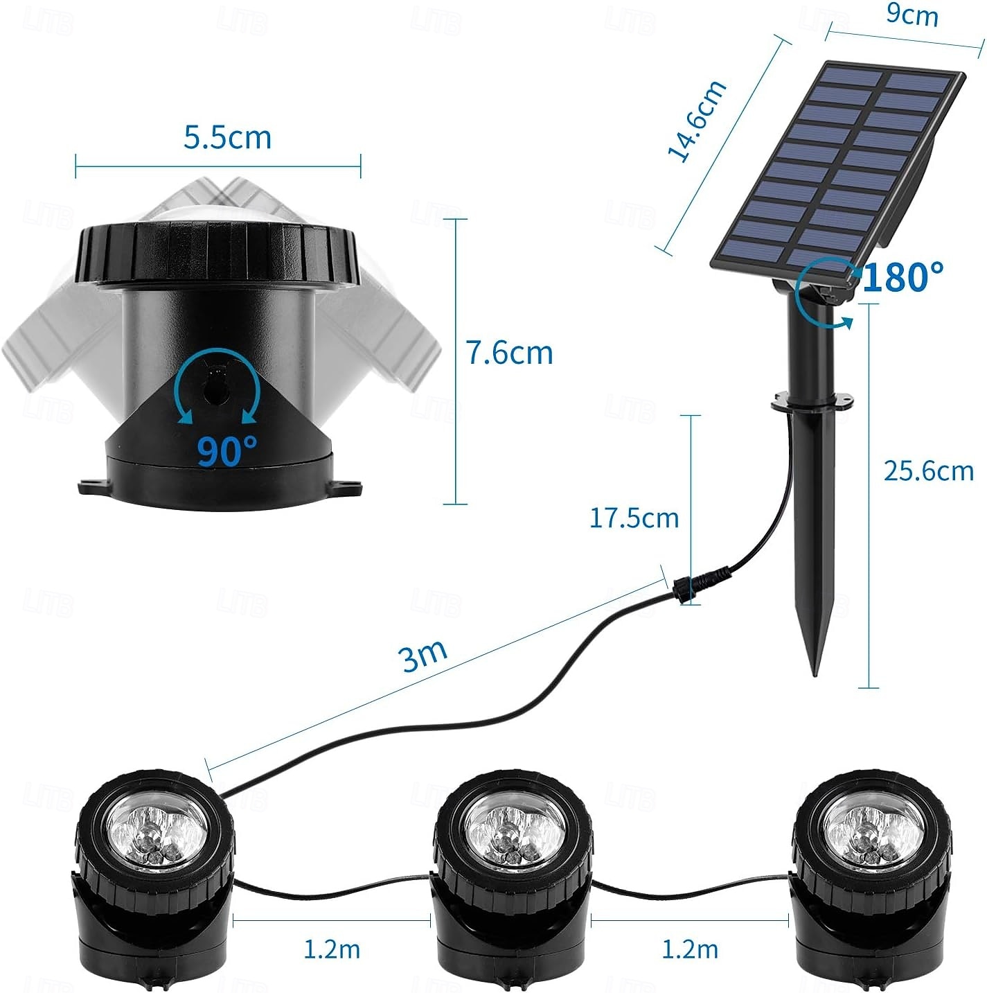 Holofotes solares externos, luzes rgb que mudam de cor, holofotes subaquáticos de paisagem 2000mah ip68 à prova d'água, holofotes de paisagem led para aquário, jardim, quintal, piscina, lago, fonte, de 2025 por $48.99 –P1
