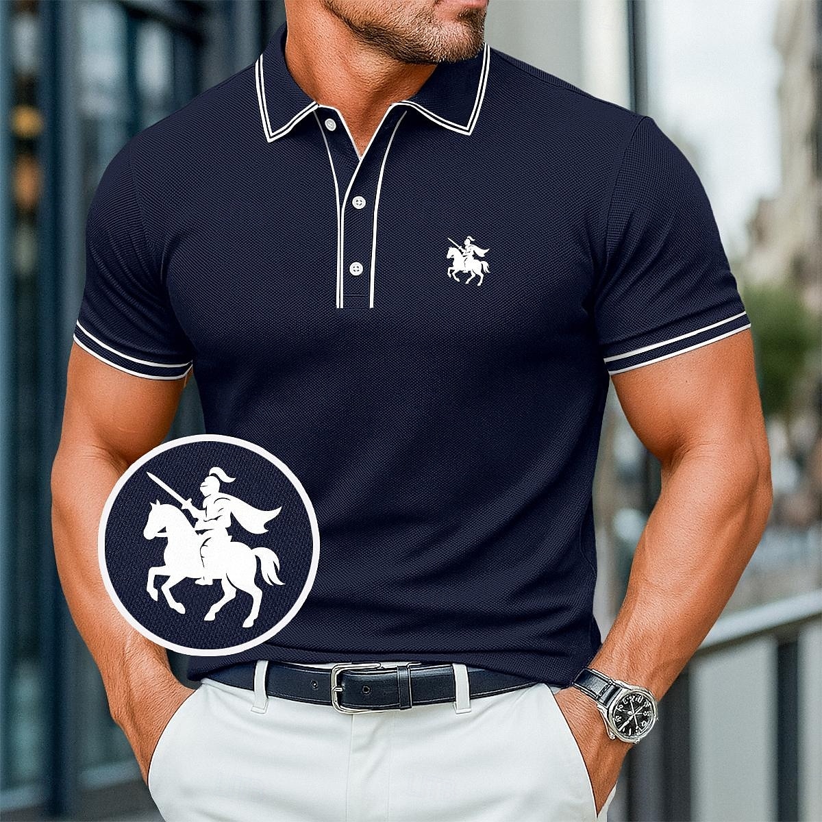 Pánské Bavlněná polokošile Golfové polokošile Práce Obchod Žebrovaný polo límec Klasický Krátký rukáv Základní Moderní Pevná barva Knoflíky Základní Jaro léto Celý rok Běžný Tmavě červená Čern 2025 - $21.99 –P1