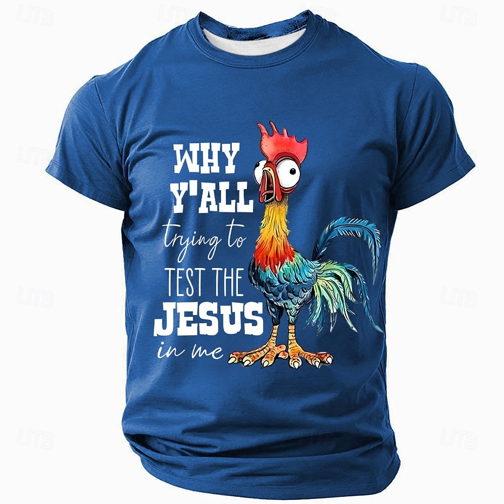 Herre T skjorte Dyr Morsom Crew-hals Klær Grafisk trykk Fest Ferie Kortermet Graphic Mote Kul Daglig 2025 - $17.99 –P2