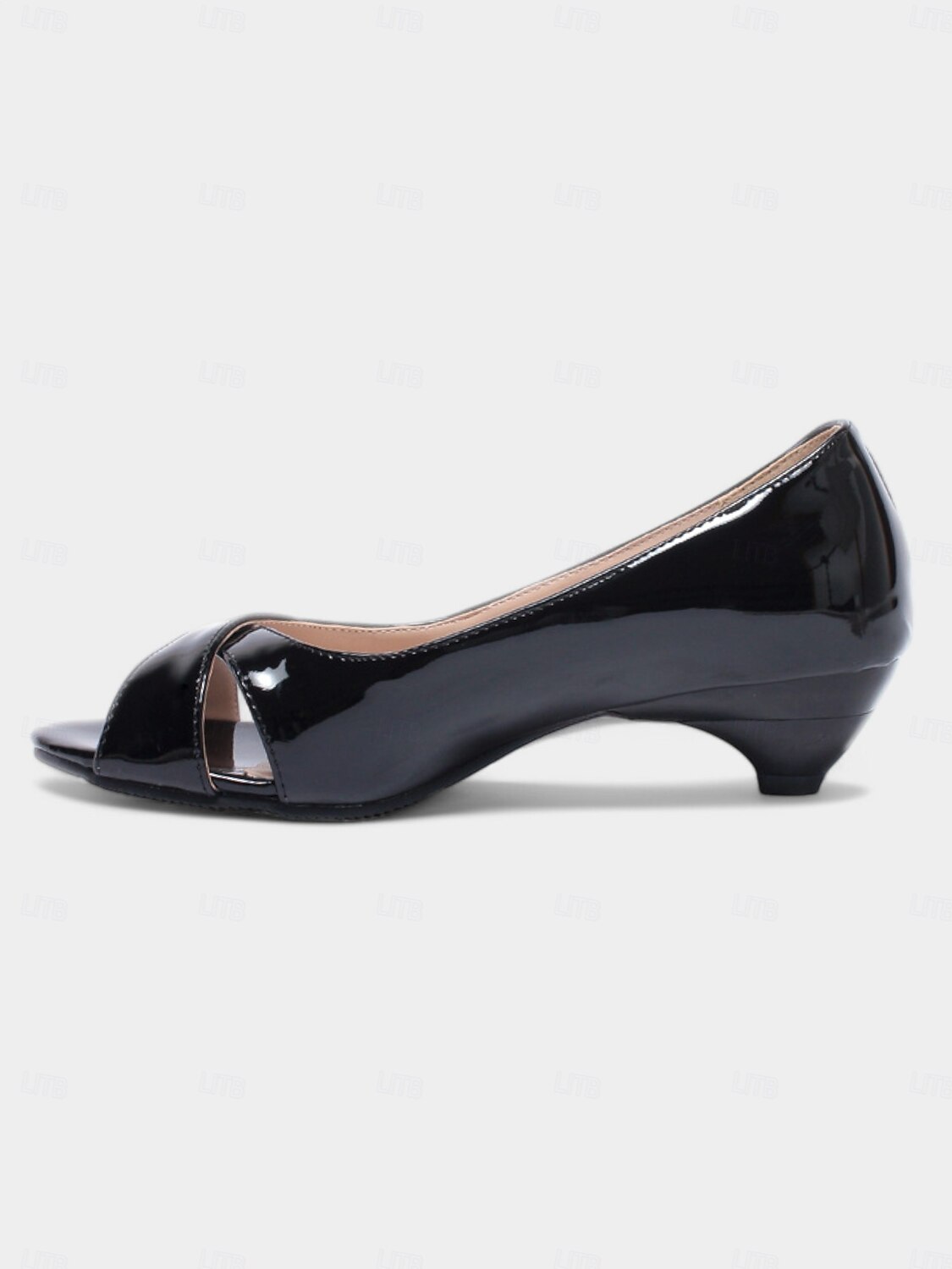 Escarpins à bout ouvert en cuir verni bleu marine pour femme – Chaussures habillées style vintage années 1950 pour le bureau, l'église et les événements printaniers de 2025 ? $42.99 –P3