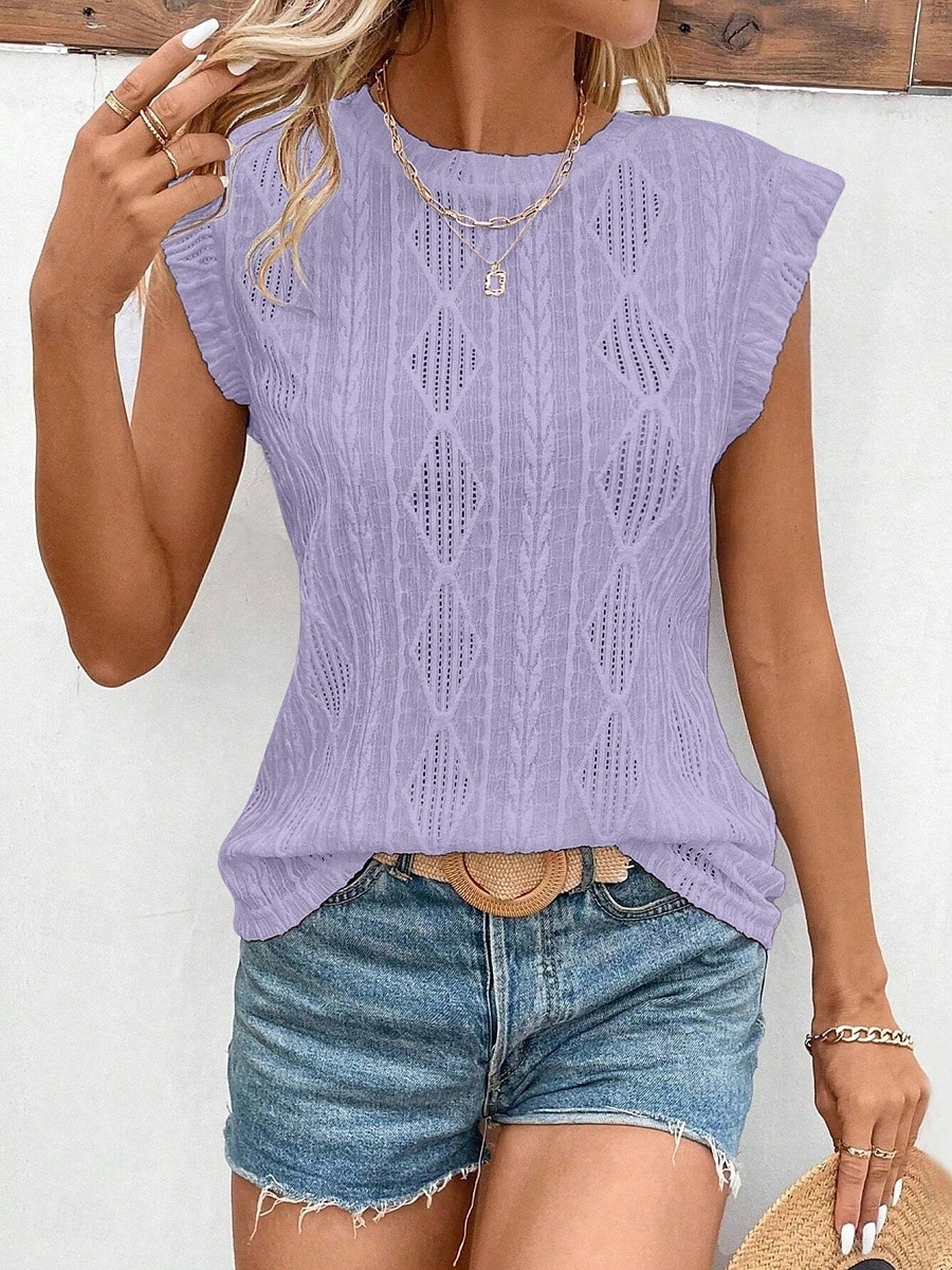 Pentru femei Camisole Tank Top Simplu De Bază Modern Fără manșon Stil Nautic Topuri obișnuite Zilnic Concediu Negru Alb Roz Îmbujorat Albastru celest Mov Vară 2025 - $16.99 –P9