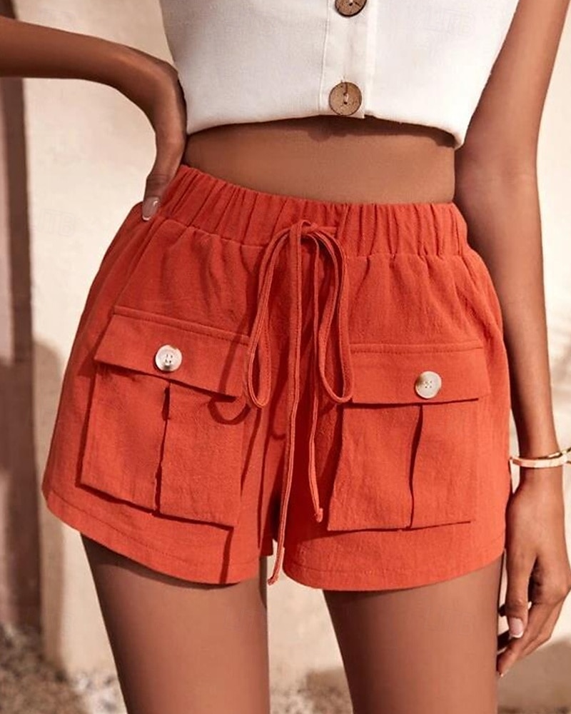 Per donna Pantaloncini cargo Shorts Moda Atletico Corto Misura del girovita medio Semplice Tasca Elastico in vita Traspirante Confortevole Micro-elastico Sport & Outdoor Abbigliamento quotidiano del 2025 a $26.99 –P6