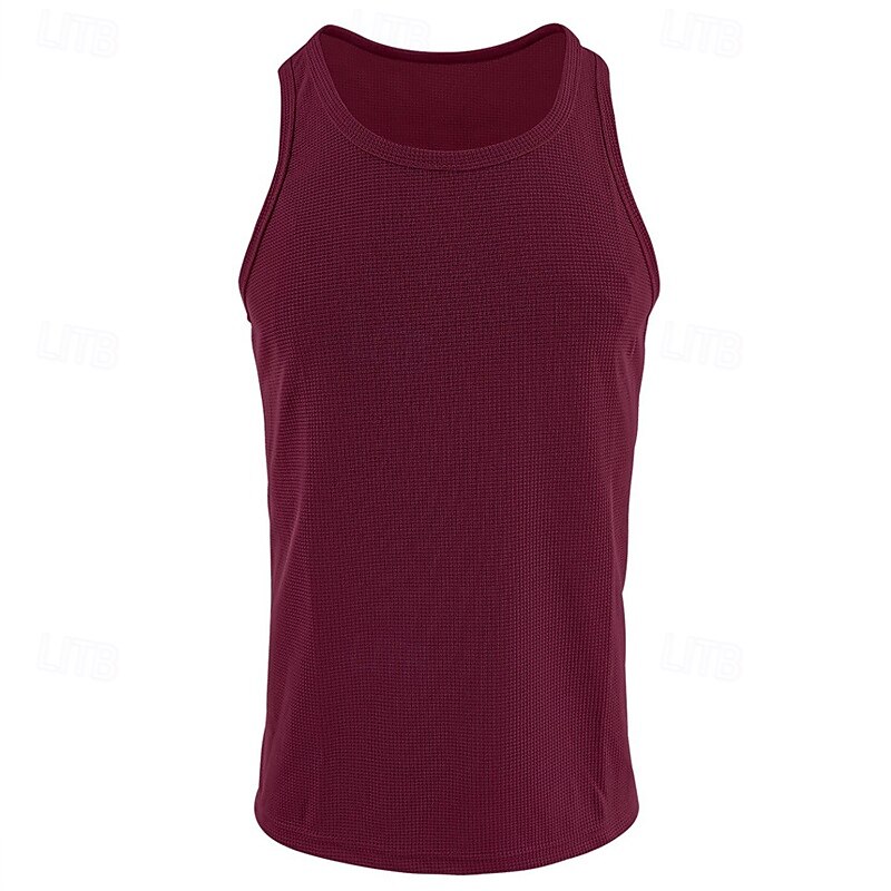 Men's Tank Top Vest Top Undershirt Sleeveless Shirt Sleeveless Crew Neck Summer Plain Fashion Designer Basic Classic Vacation Street Going out Black White Wine Top Tee for Men 2025 - $12.49 –P8