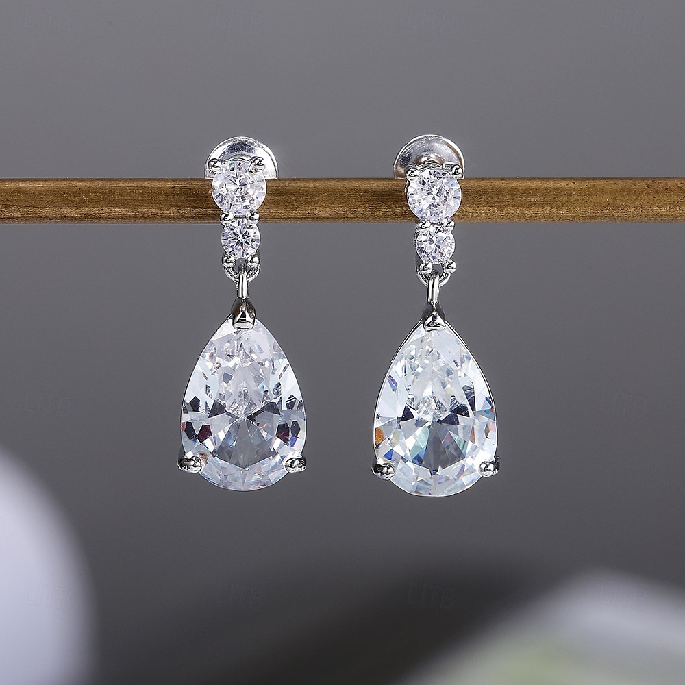Mujer Pendiente Pera Gota Elegante Aretes Joyas Blanco / Morado Para Boda Fiesta 1 Par 2025 - $14.49 -P5