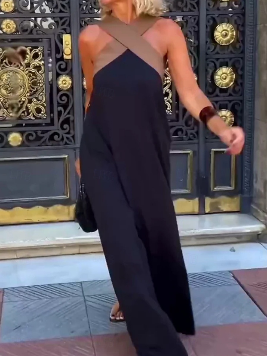 Femmes Robe maxi Robe d'été Occasionnel Quotidien Coupe régulière Graphique Sans manches Col Halter Noir Blanche Vin Fuchsia Été de 2025 ? zł124.99 –P3