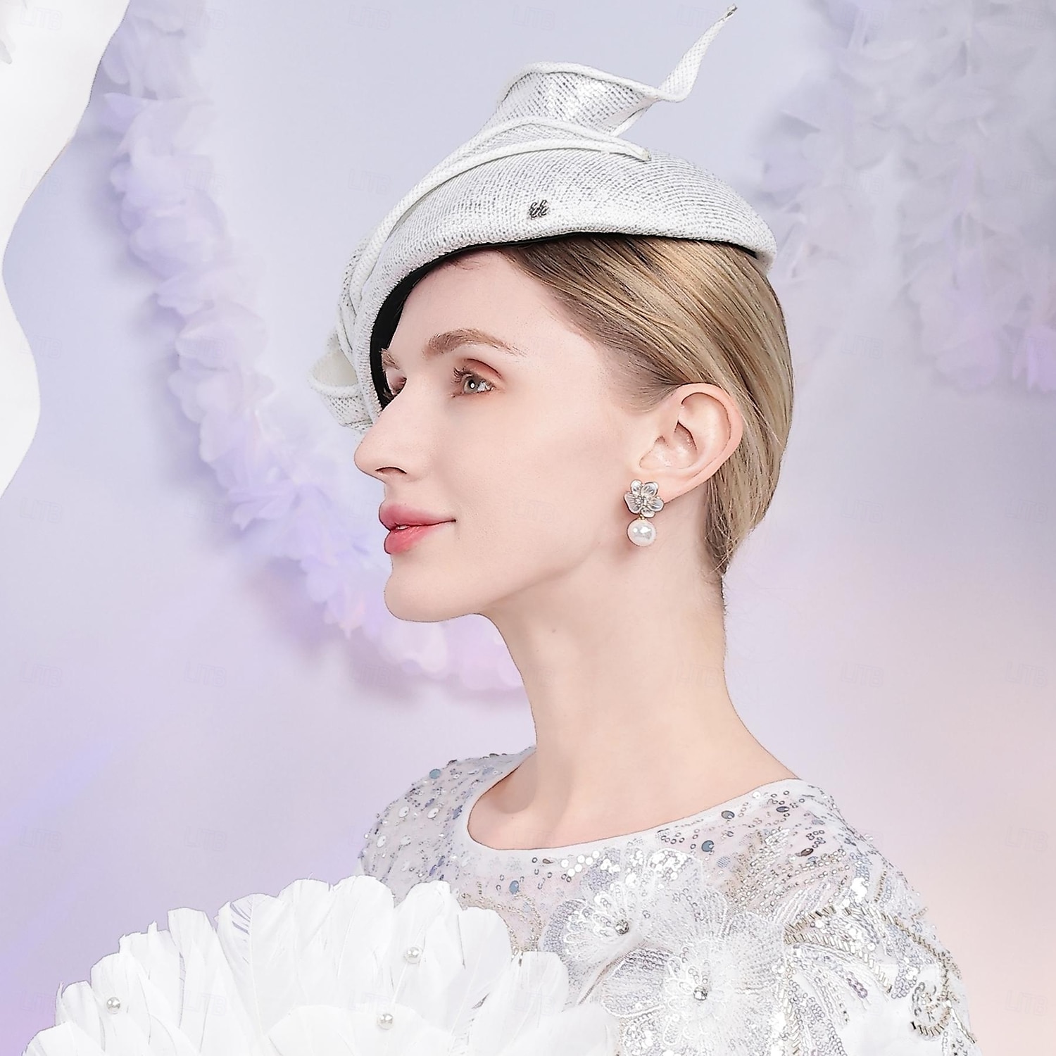 chapéus boina de fibra chapéu coco / chapéu cloche chapéu pillbox chá de casamento elegante casamento com emenda touca chapéu de 2025 por $38.99 –P6