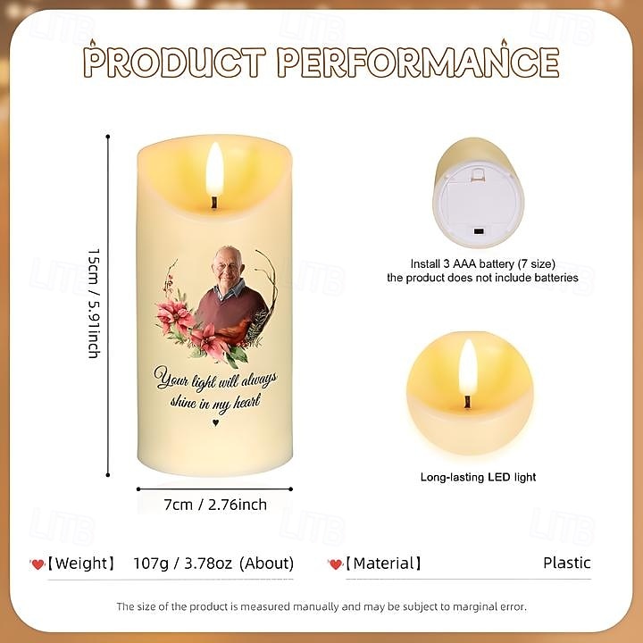 εξατομικευμένο αναμνηστικό κερί led προσαρμοσμένα δώρα συμπάθειας για την απώλεια αγαπημένων προσώπων, κομψό φως ανάμνησης για τη διακόσμηση του υπνοδωματίου του σπιτιού, φόρο τιμής σε αγαπημένα πρόσωπα που πέρασαν 2025 - $15.99 –P2