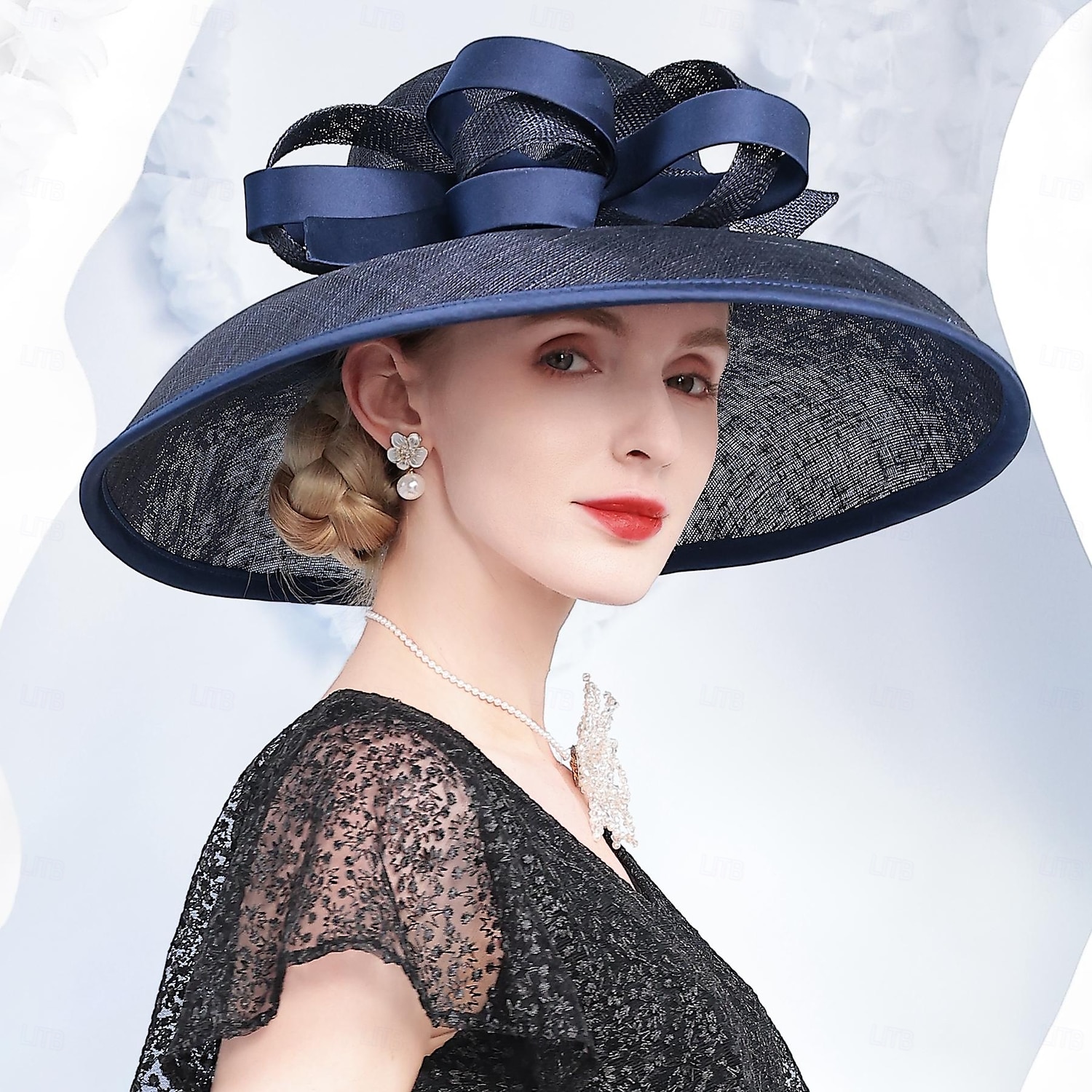 kalapok len bowler / cloche kalap napsapka sinamay kalap esküvő tea party elegáns esküvő csípős oldalsó fejfedővel 2025 - $83.99 –P6